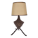 Brutalist lamp, patinated gold metal, Max Bre, 70s