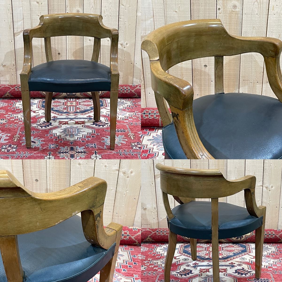 1930s beech and skai office chair