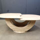 Vintage two tier travertine coffee table, 1970s