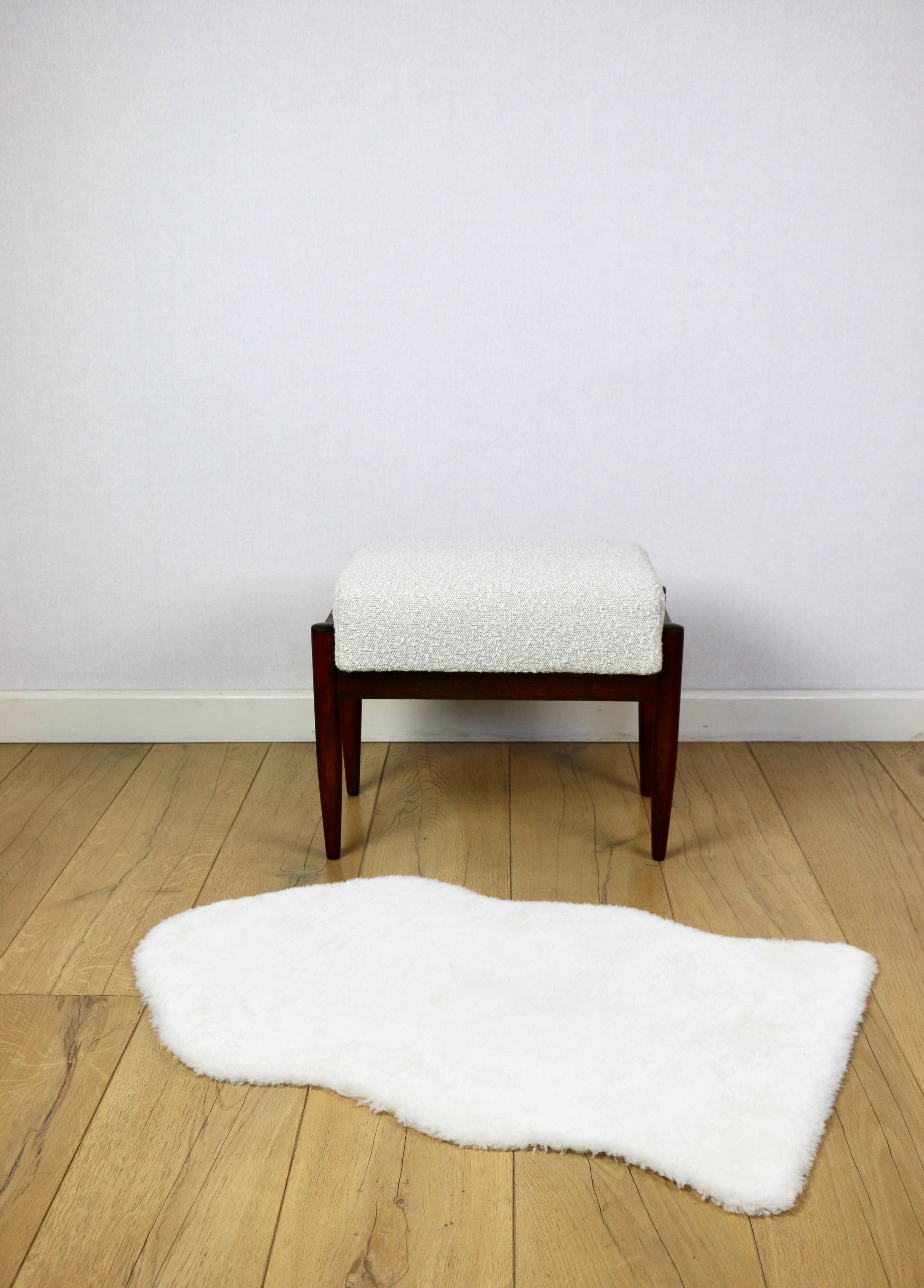 Edmund Homa stool, cream ivory white boucle seat - 2 pieces available