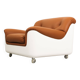Fauteuil lounge Space Age en fibre de verre et cuir cognac, années 1970