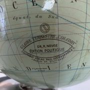 Vintage 1950 globe terrestrial glass Colomb political world map - 34