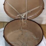 Studded old leather hat box