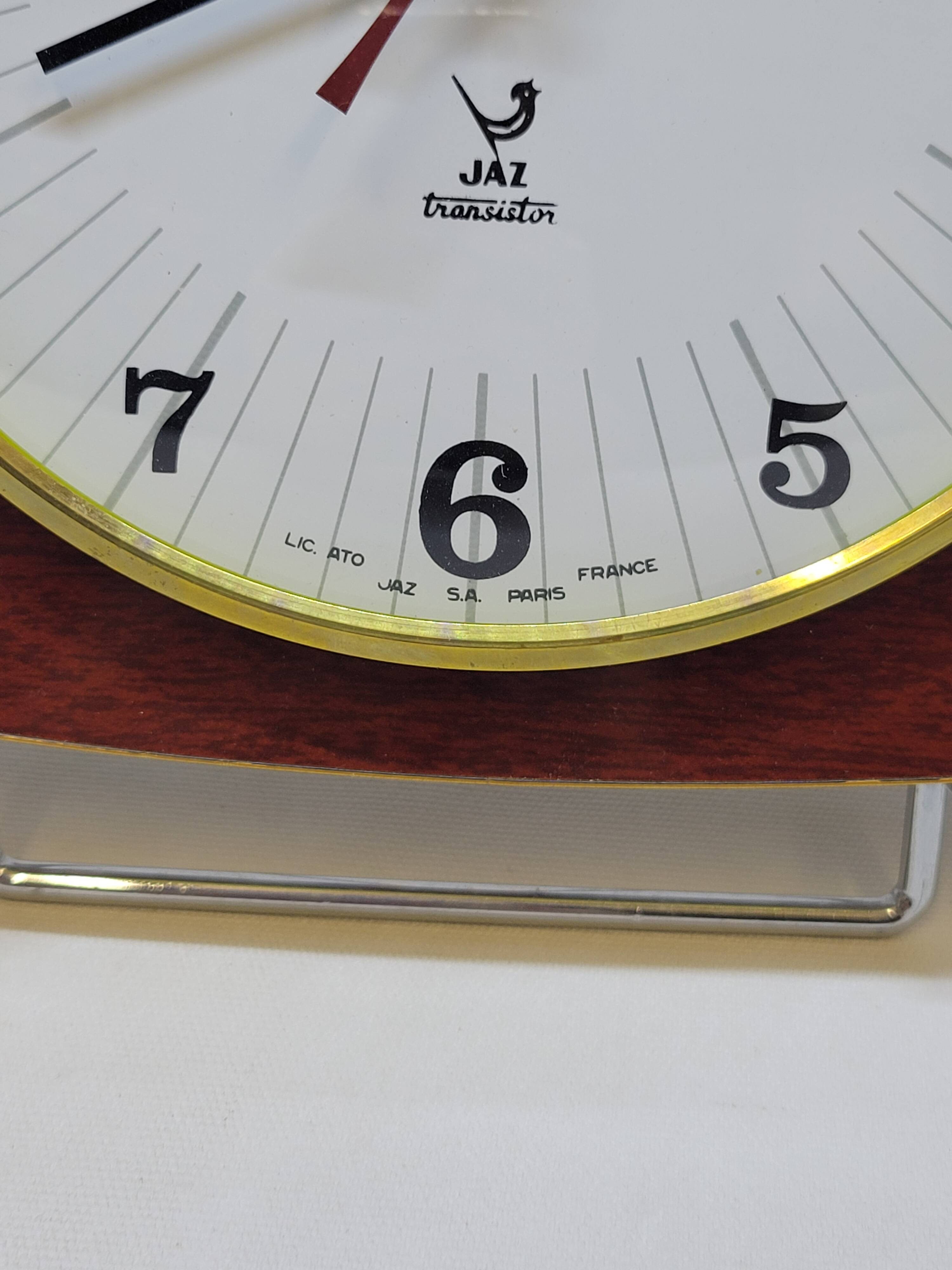Vintage Jaz Transistor Wall Clock with Day and Date Calendar Formica