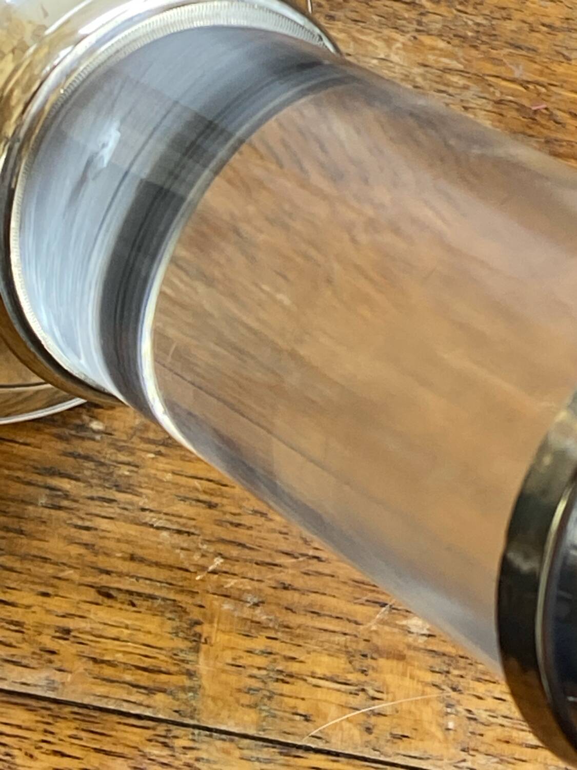 Lucite and brass candlestick, 1960s/70s