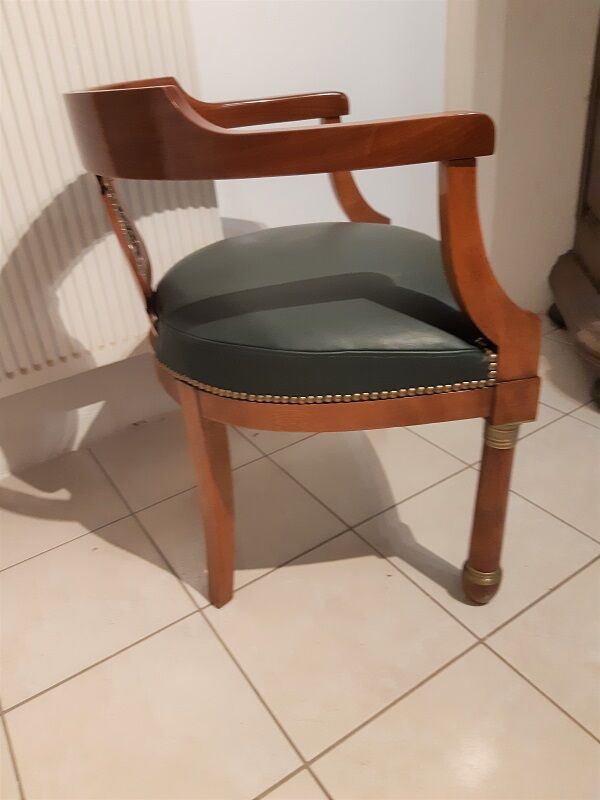 Empire office armchair with column feet