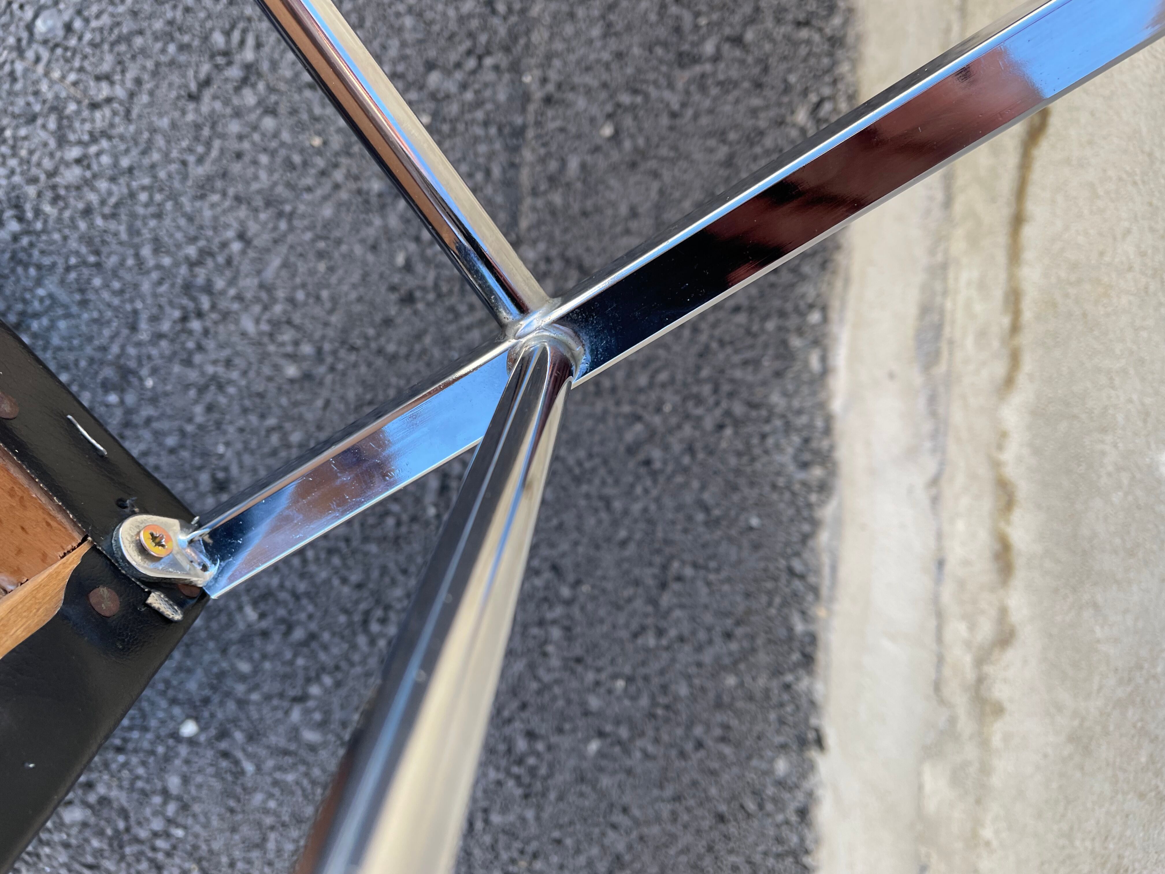 Stool year 70 skaï and chrome metal