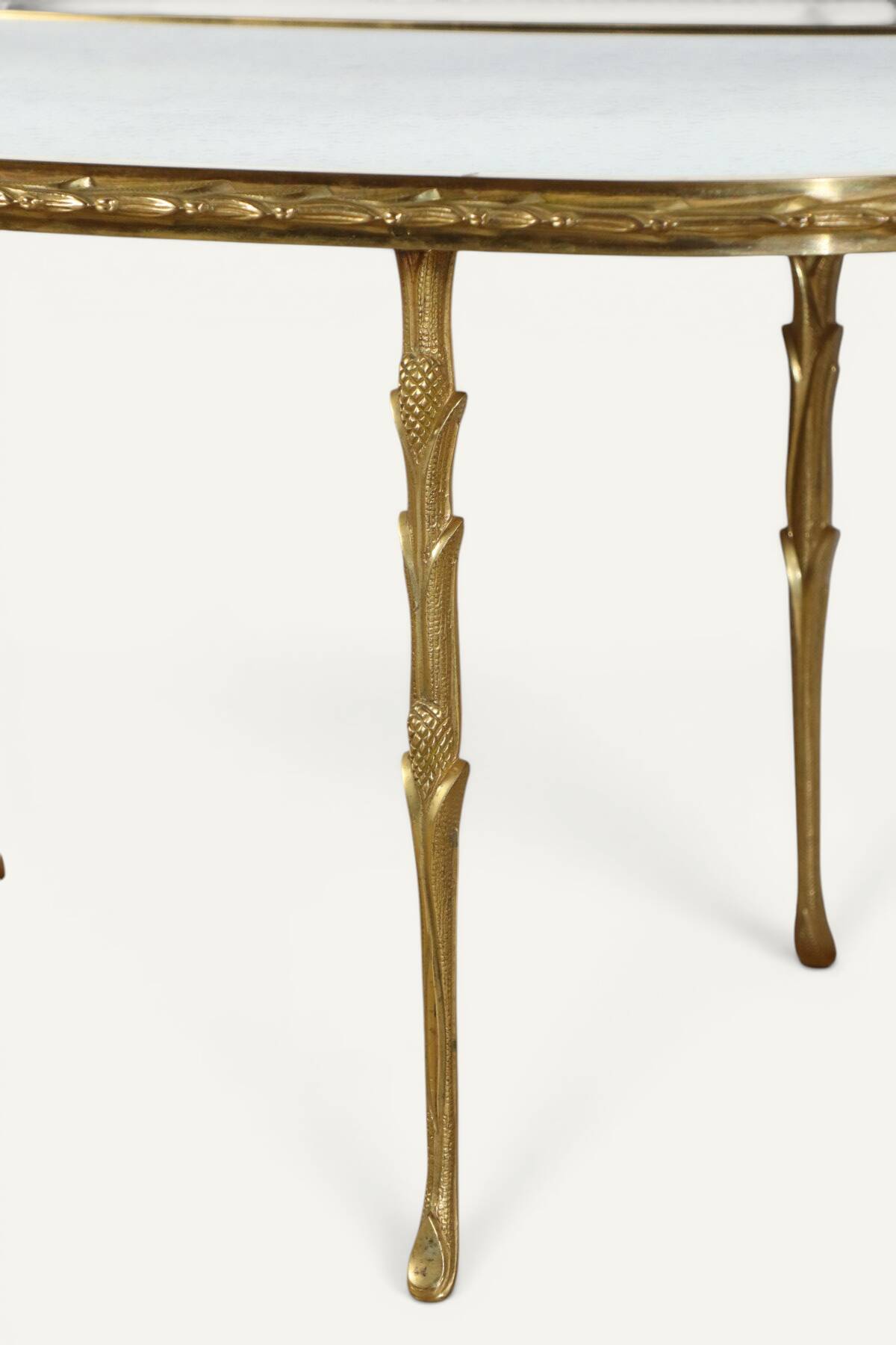 Maison Baguès coffee table in gilded bronze and aged mirror – 1950s