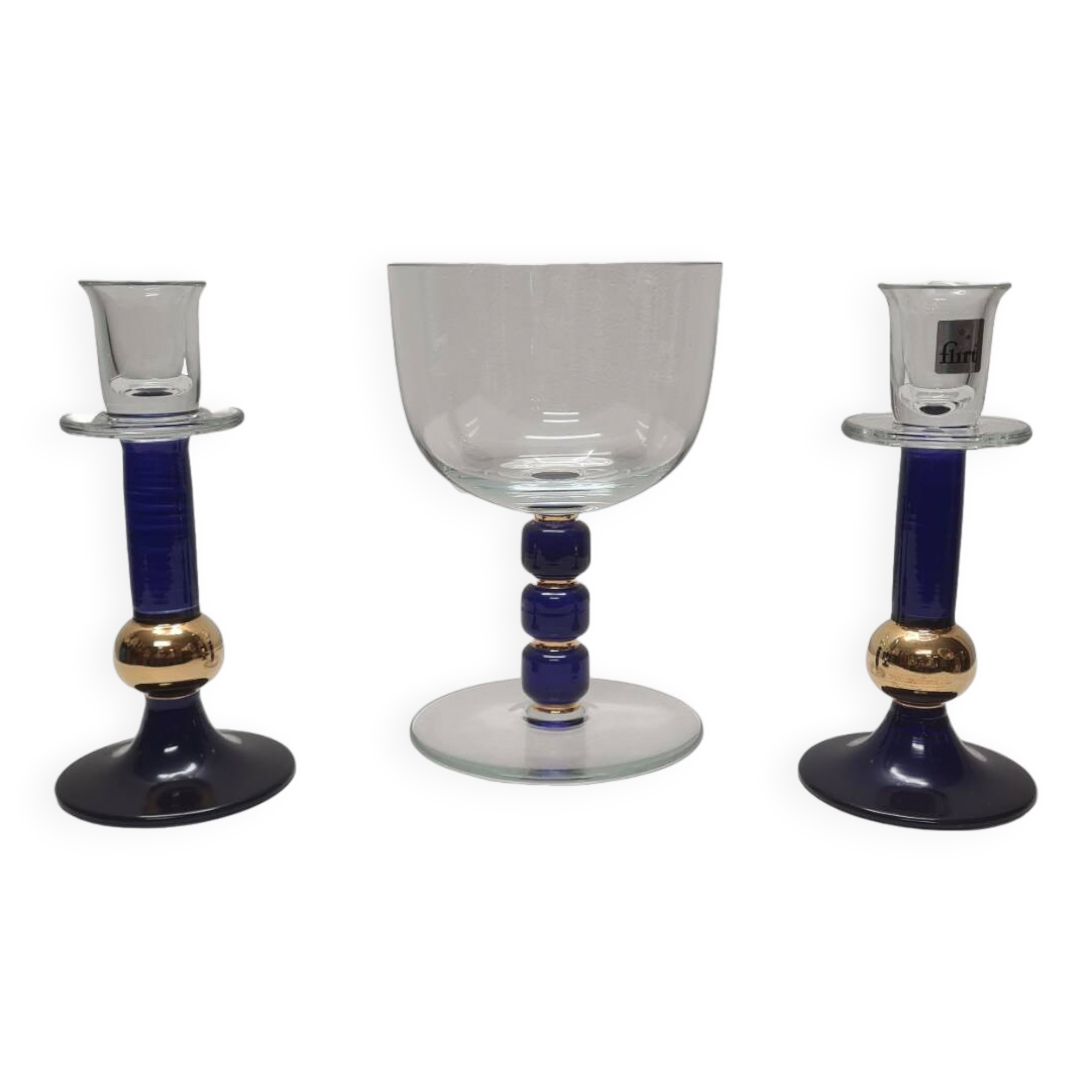 Glass Design Candlesticks And Jar From Flirt, 1990s