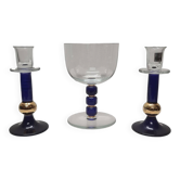 Bougeoirs et bocaux en verre design de Flirt, années 1990