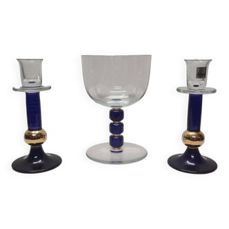 Glass Design Candlesticks And Jar From Flirt, 1990s