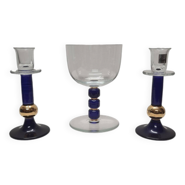 Glass Design Candlesticks And Jar From Flirt, 1990s