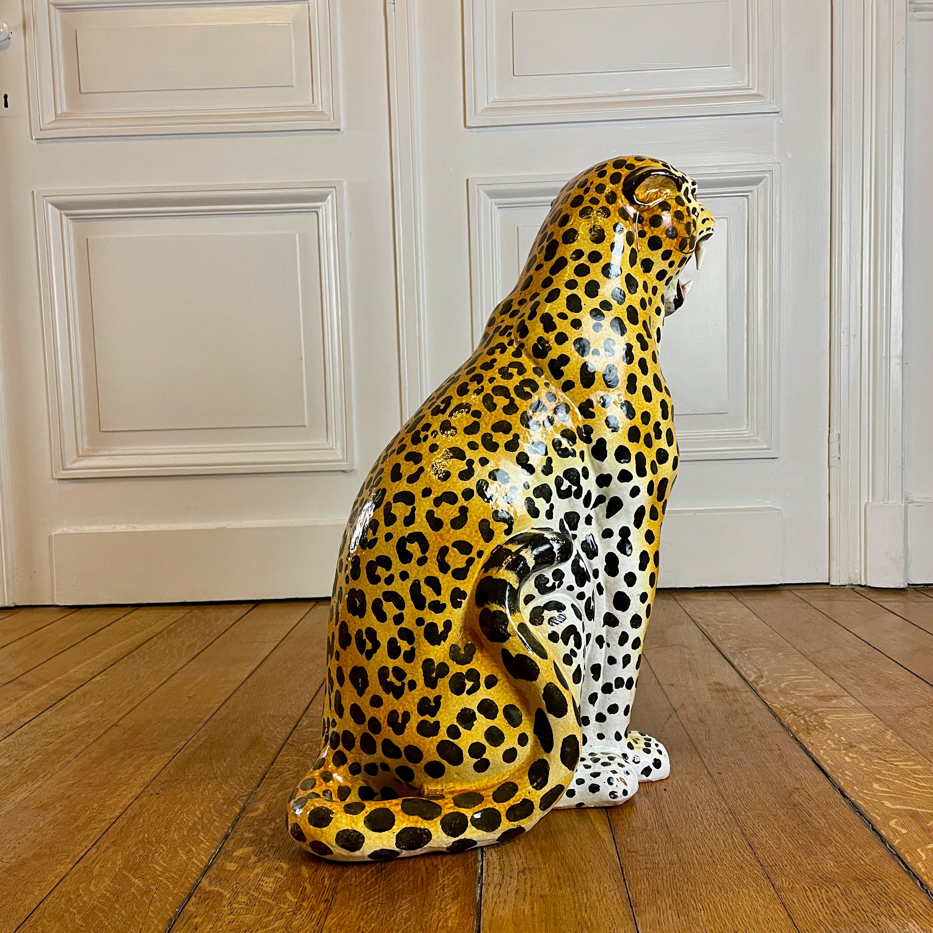 ceramic leopard, Italy, 1970
