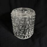 Small cylindrical molded glass pendant light