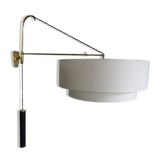 Vintage wall lamp with brass counterweight 1950s France.