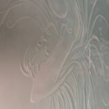 Designer engraved glass headboard