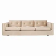Sofa BERGEN en velours beige, design scandinave