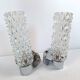 Pair of vintage space age chrome and molded glass wall lights, bedside night light
