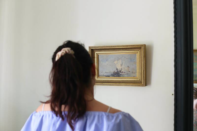 Bazil (20th century) oil on panel 'French boats setting out to sea'