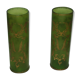 Pair of glass vases engraved gold decoration