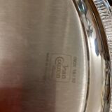 Grand plateau de service jean couzon en inox avec poignees decor poisson