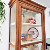 Antique display cabinet, small dresser, antique glass-fronted bookcase.