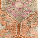 Pink & Red Vintage Turkish Runner Rug, 95x294Cm