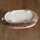 Planter in earthenware stamped de bruyn in pink tones