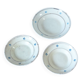 Assiettes en céramique faites à la main antiques, ensemble de trois, Italie vers 1900