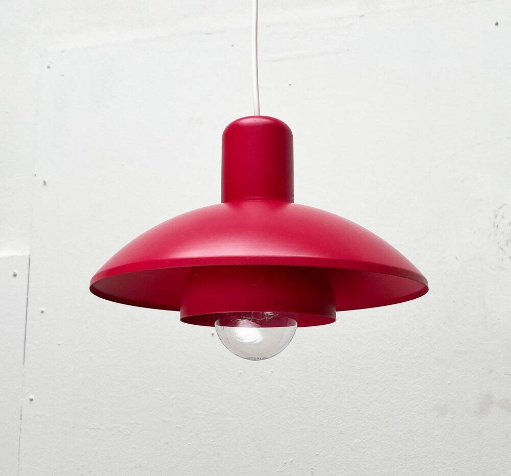 Red pendant lamp model 728 Danish mid-century by Horn, 1960s.