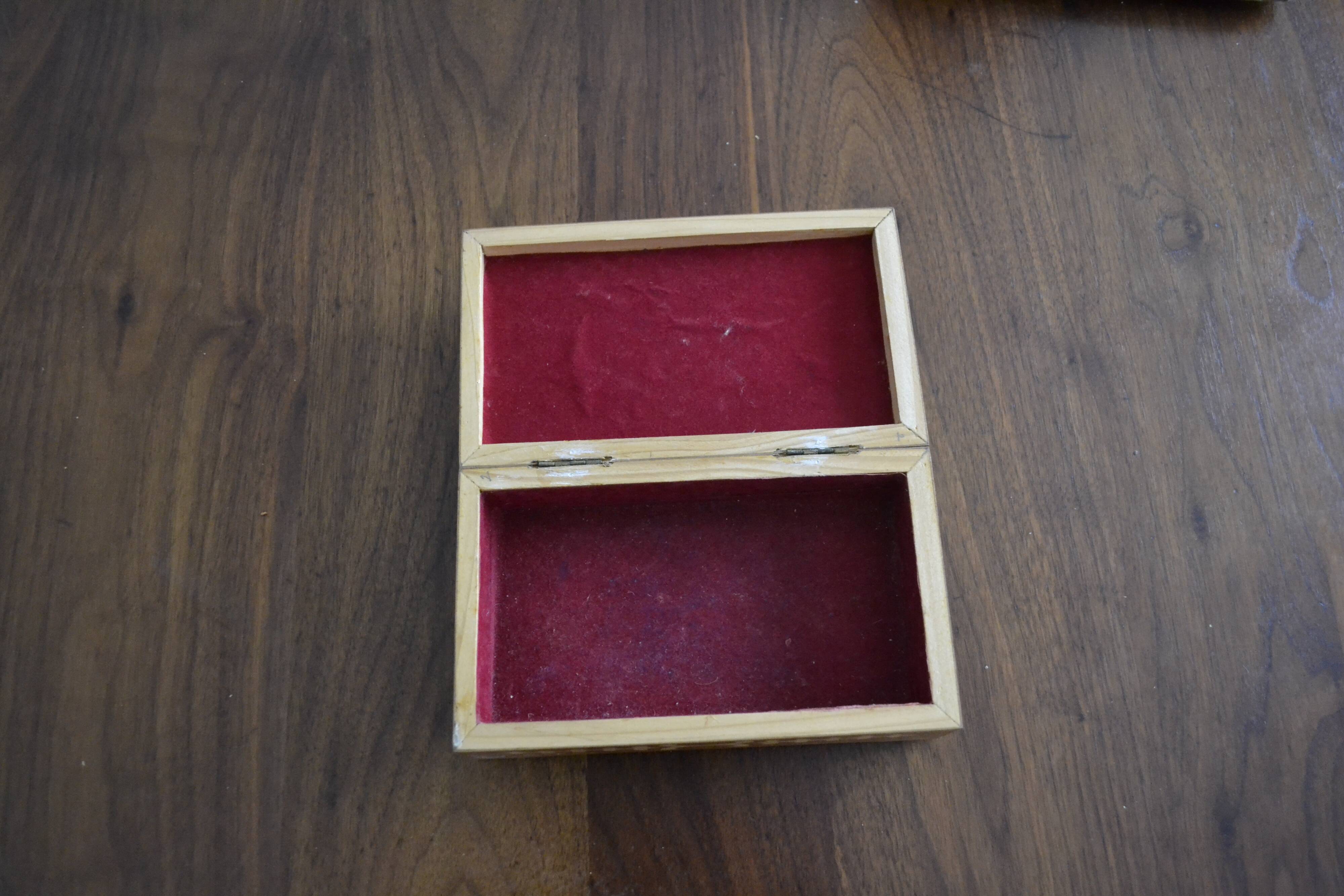 Marquetry wooden box