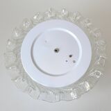 Vintage Murano Glass Sconce: Pearl Glass Wall Lamp / Handmade Flush Mount