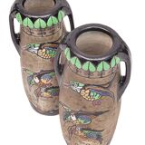 Pair of large Art Nouveau amphorae