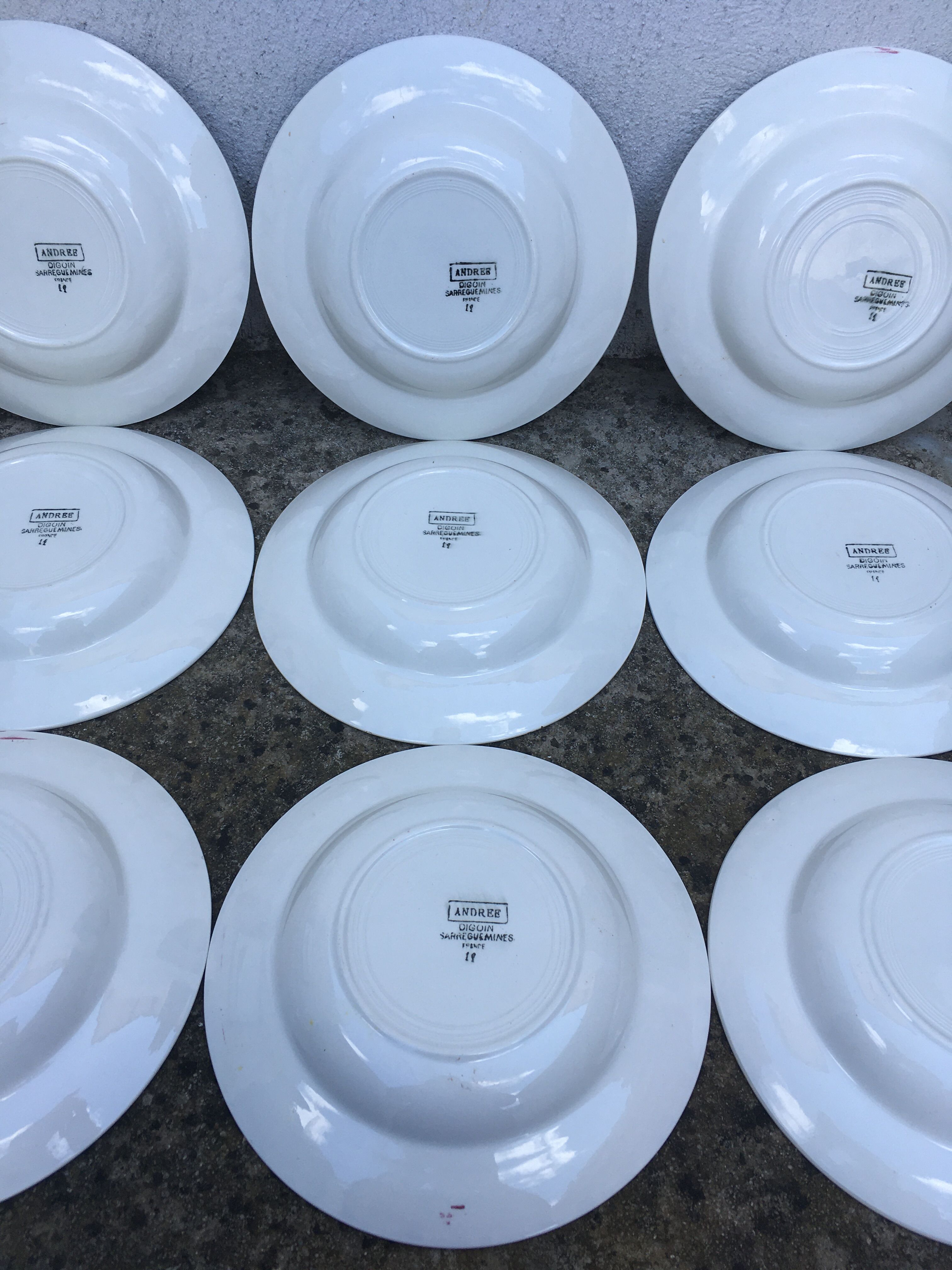 Hollow plates Digoin Sarreguemines model Andrée