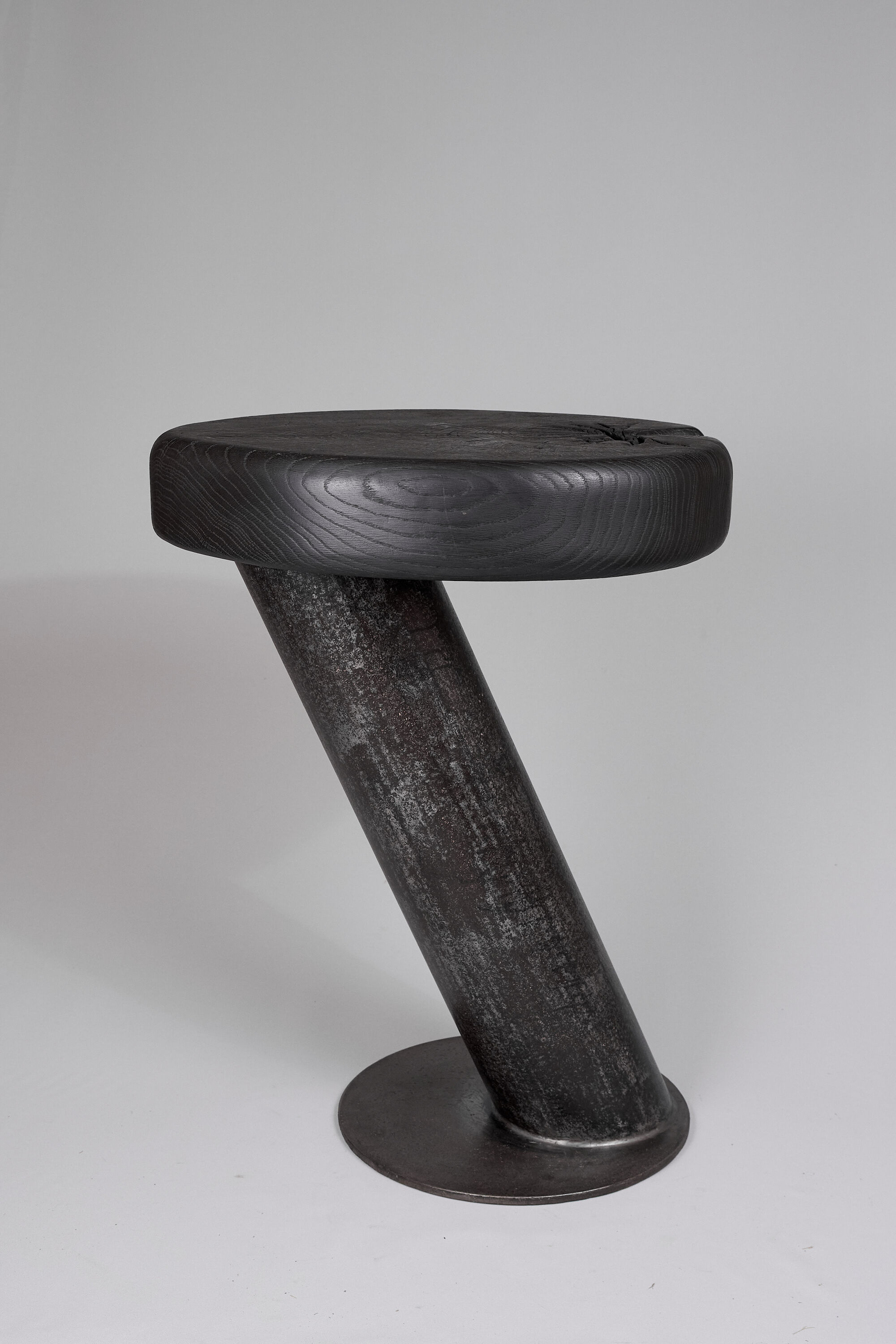 Solid wood sculptural side table, original contemporary design, logniture