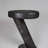 Solid wood sculptural side table, original contemporary design, logniture