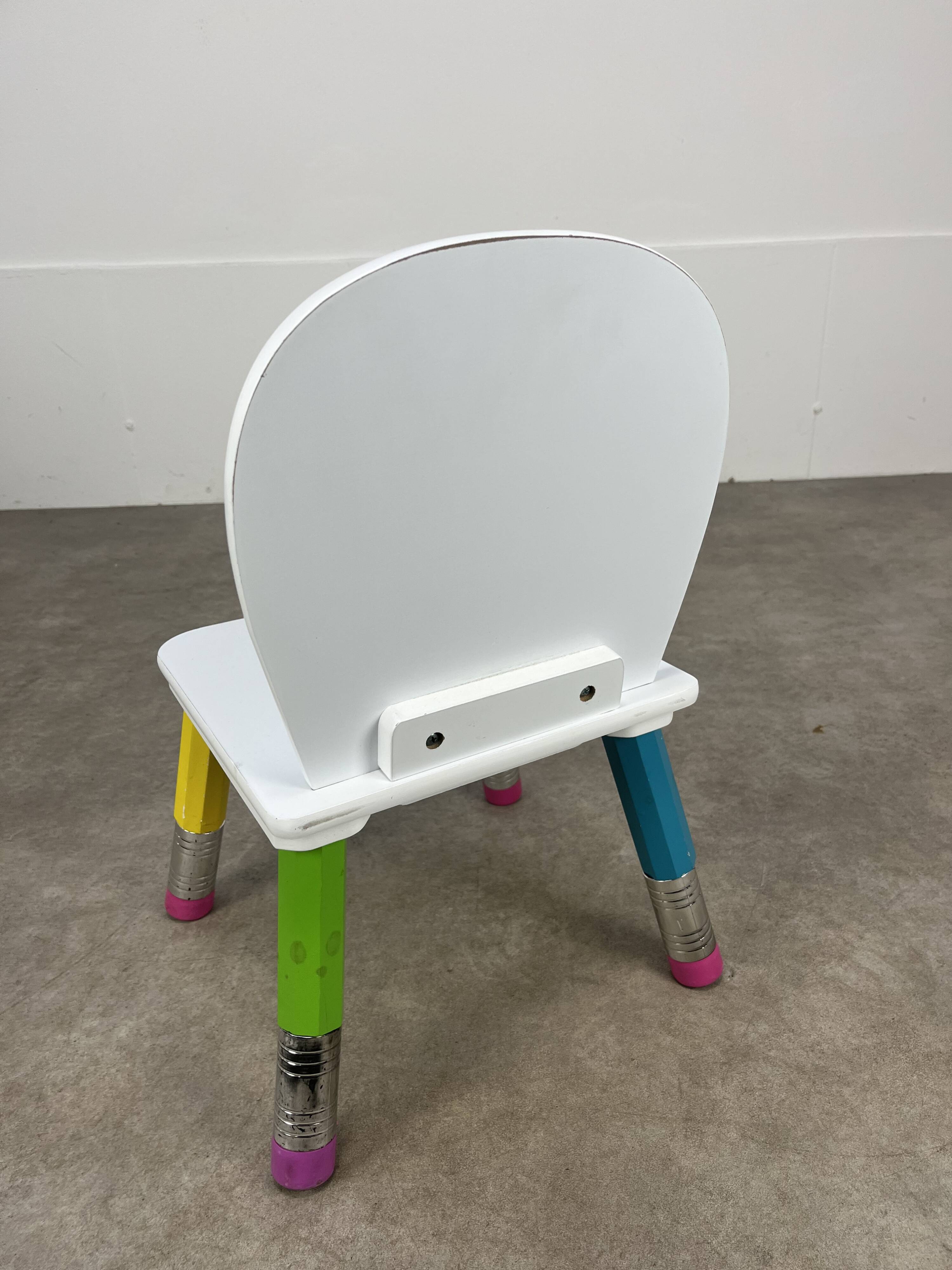 Table et chaise crayon Pierre Sala pour enfant, années 80
