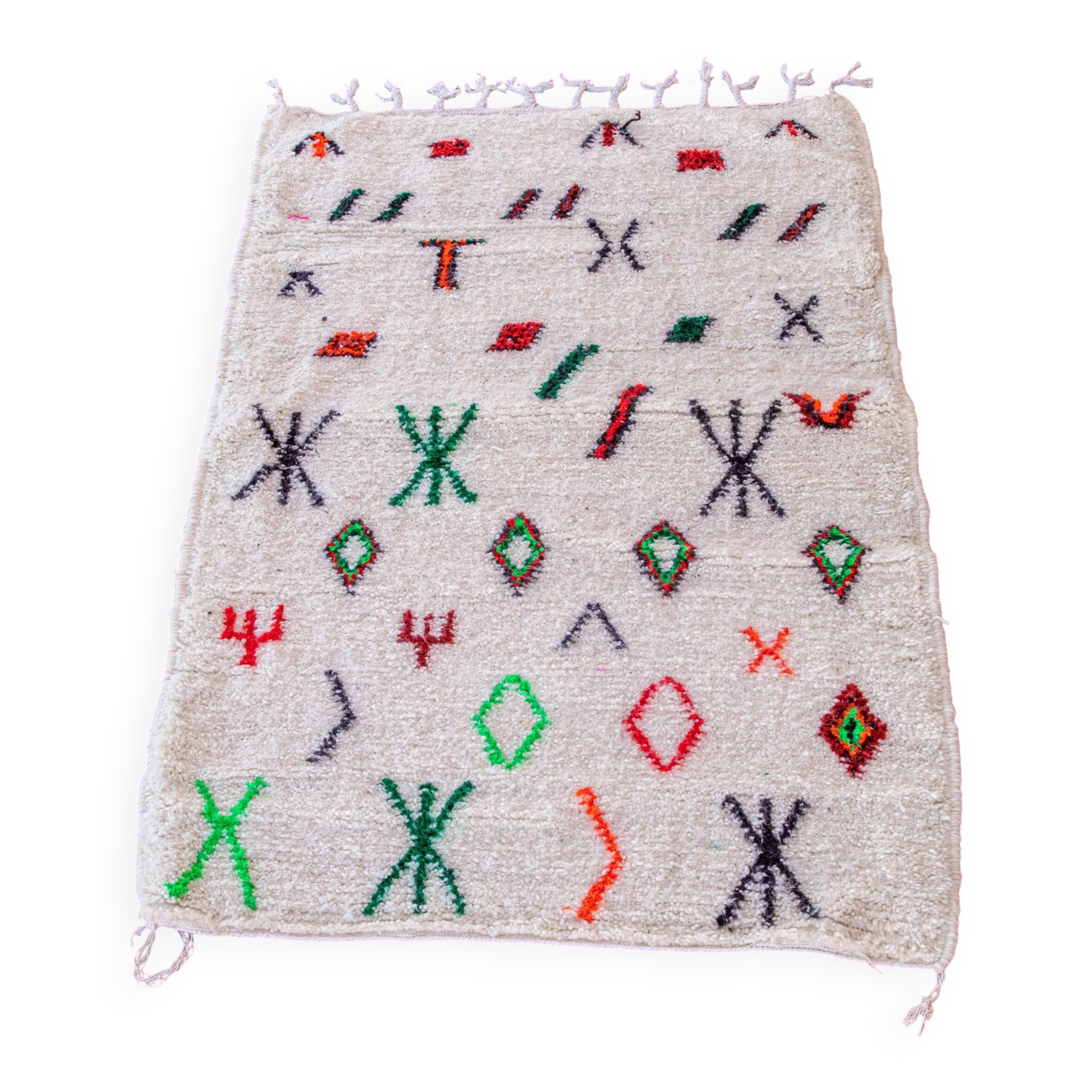 Moroccan Berber rug Beni Ourain 1X1.5 cm