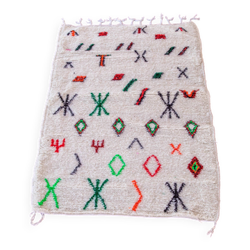 Tapis berbère marocain Beni Ourain 1X1.5 cm