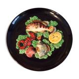 Vallauris trompe-l'oeil plate in slip