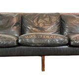 Canapé scandinave vintage en cuir