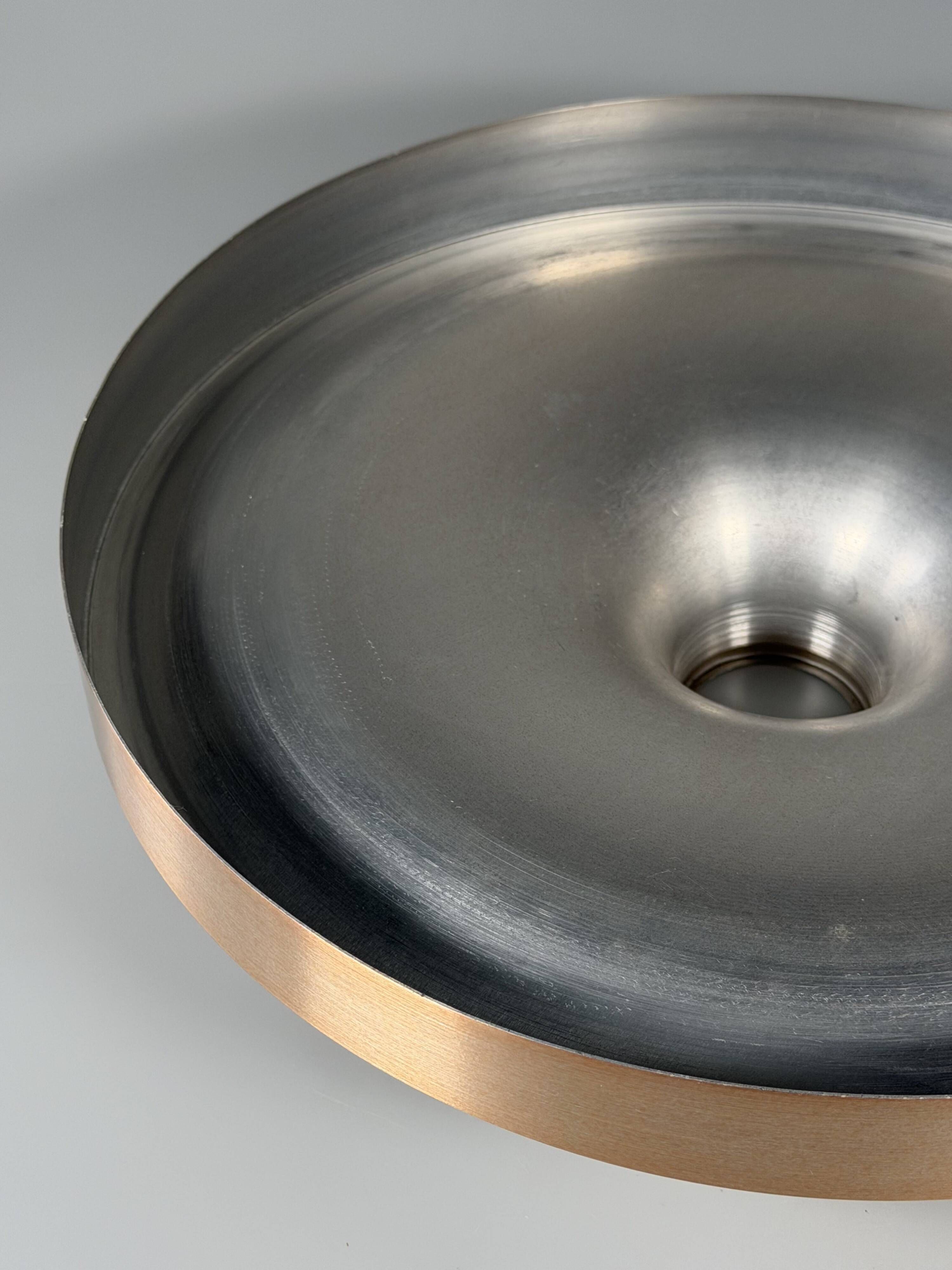 1960s 1970s Disc Wall Lamp by Teka Germany Space Age Design Aluminum Metal