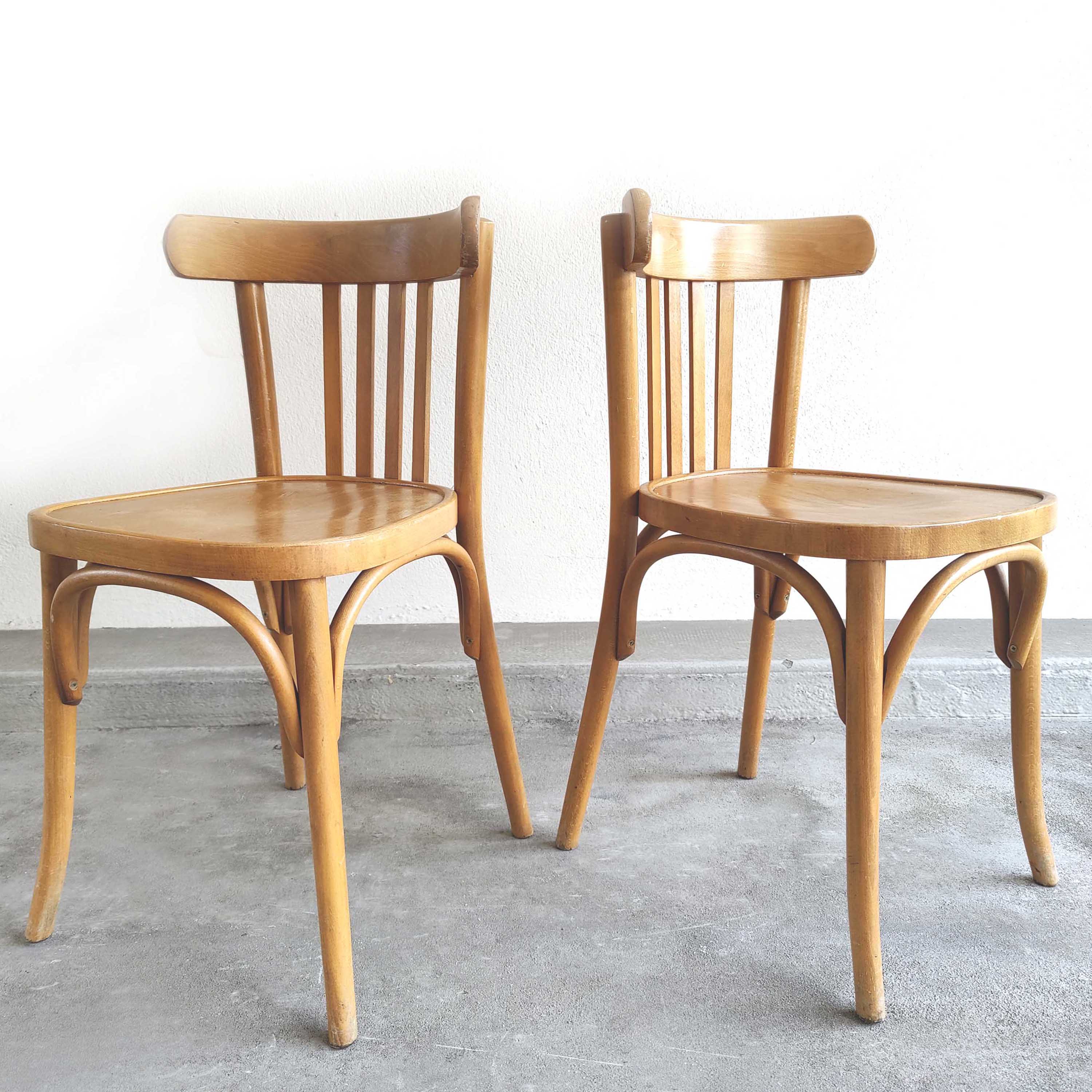 Lot 6 chairs bistro light wood