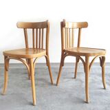 Lot 6 chairs bistro light wood