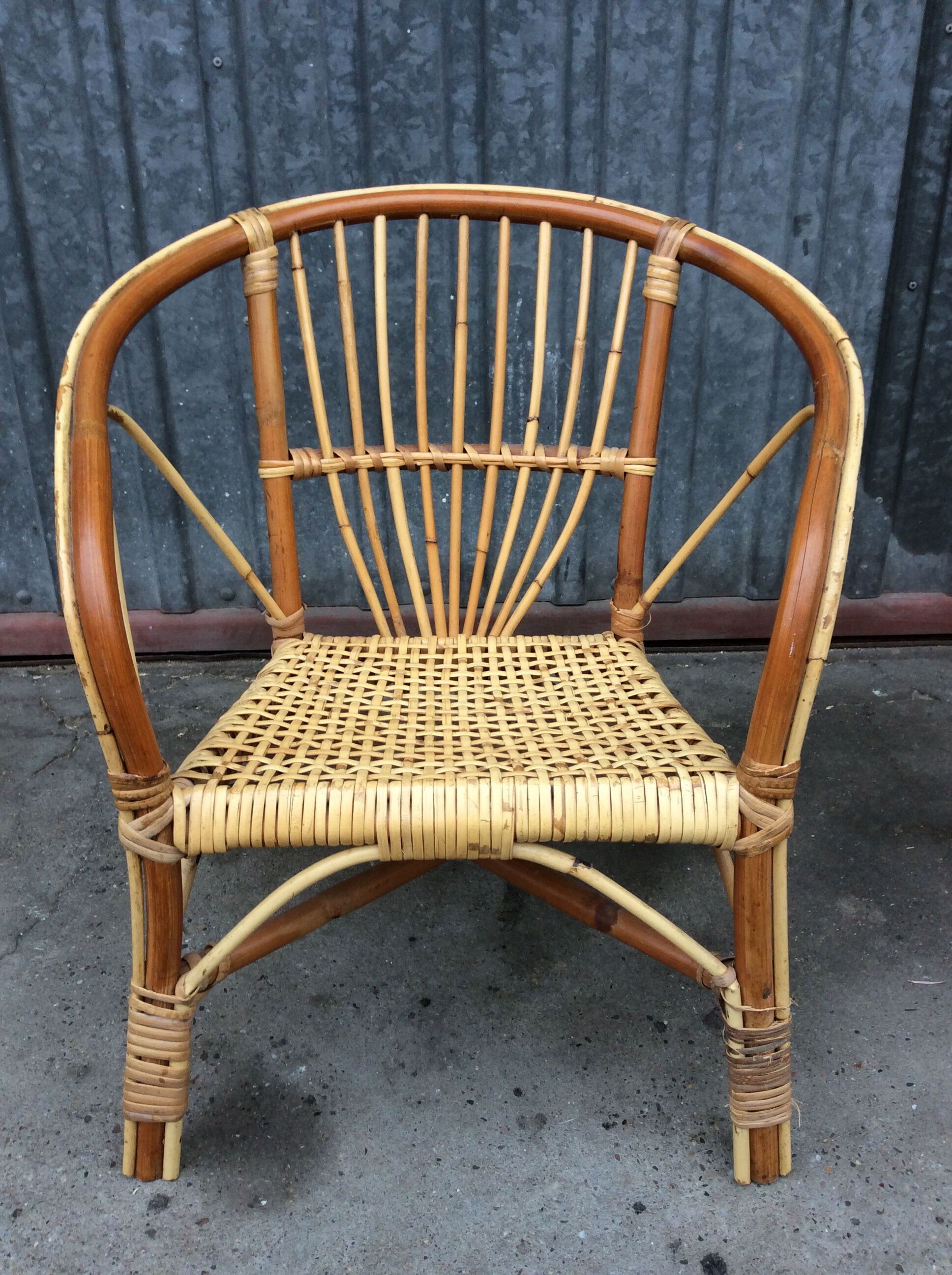 Child rattan chair from the 60s and 70s