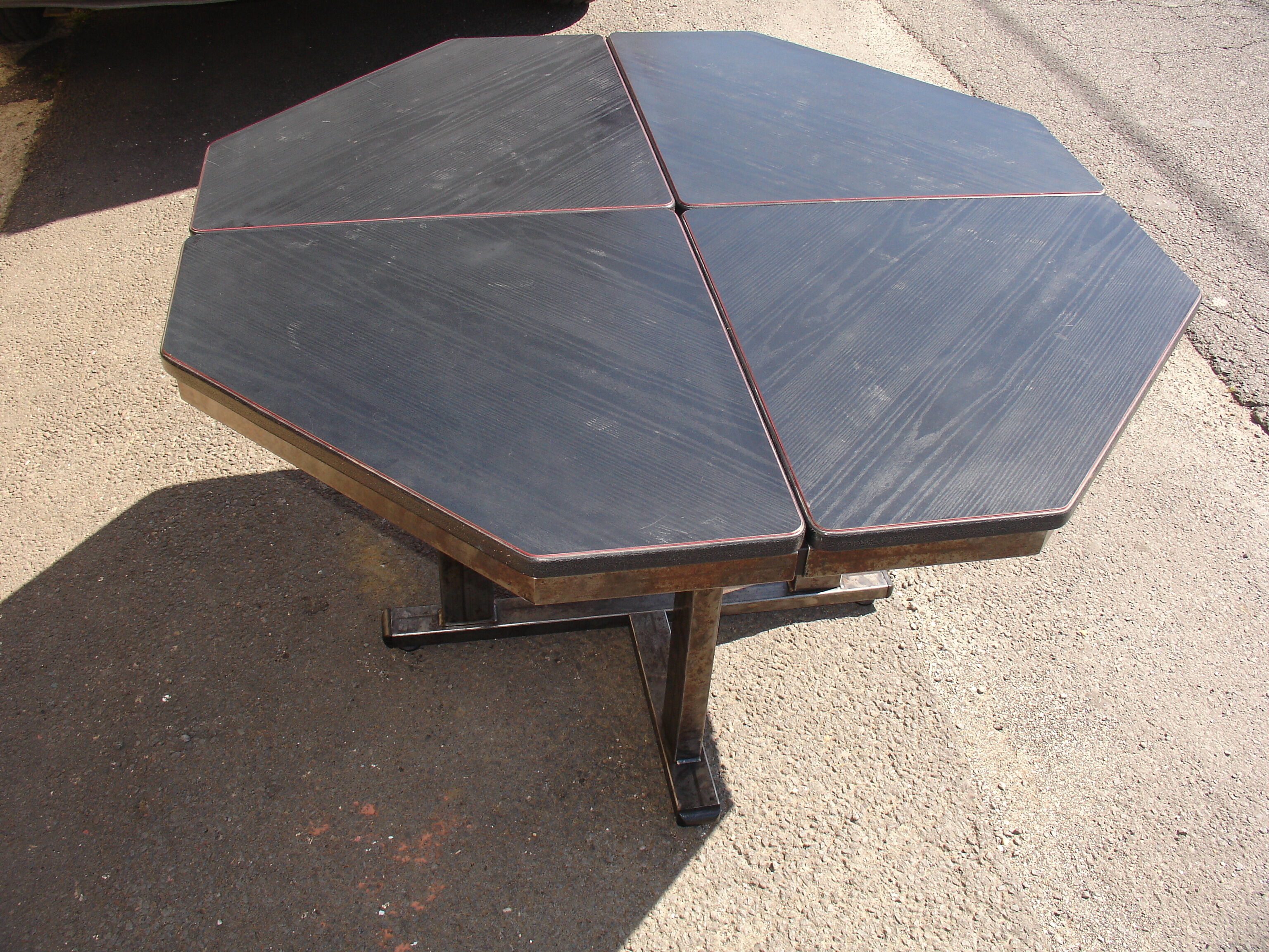 Table circa 1980 in steel and black ash laminate