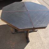 Table around 1980 steel and laminate black ash