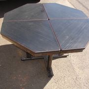 Table vers 1980 en acier et stratifié frène noir