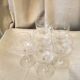 6 verres a pied pour vin cuit ou porto en verre avec une jolie frise