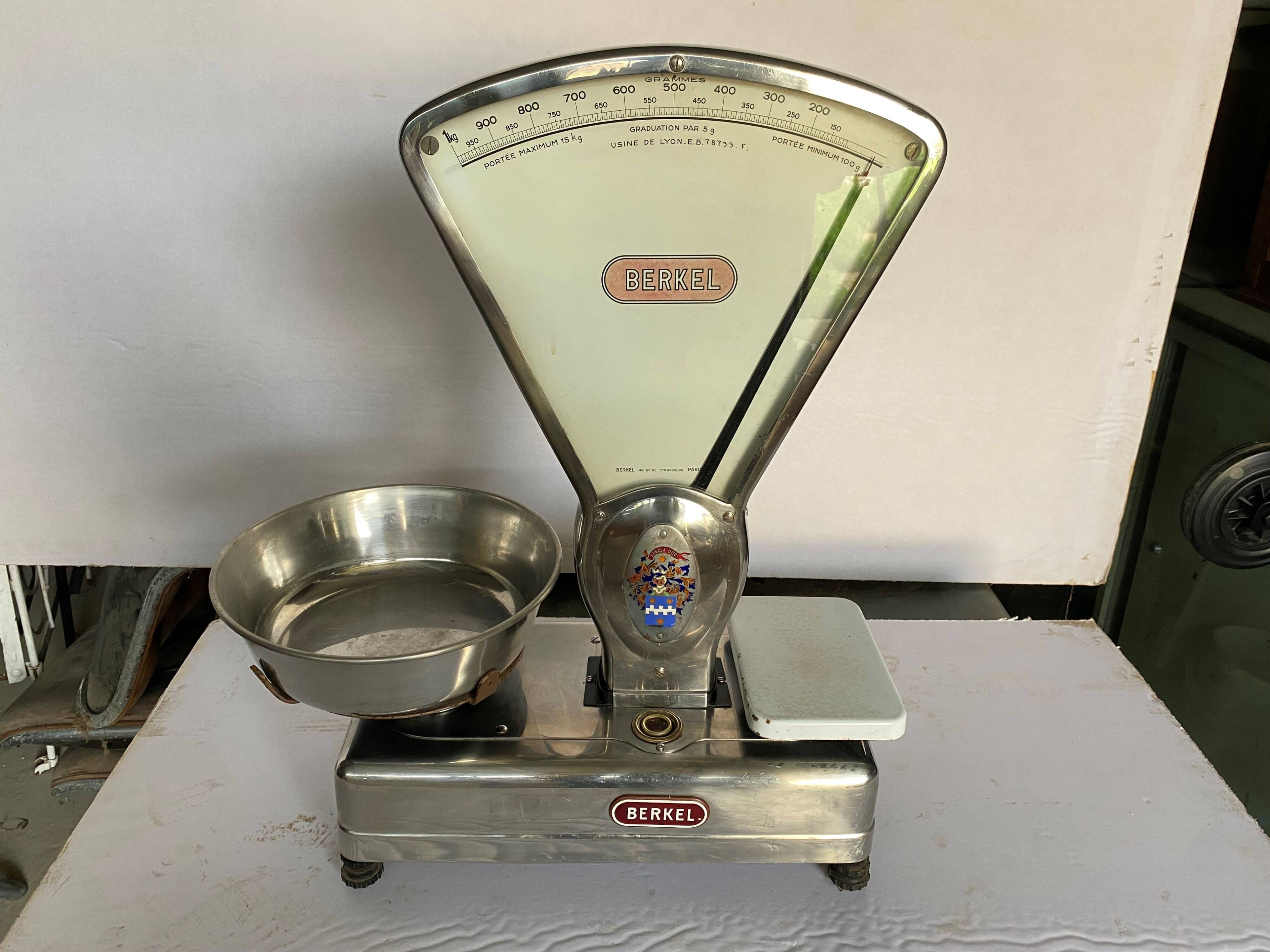 Old Berkel vintage industrial market gardener stainless steel commercial scale 1970